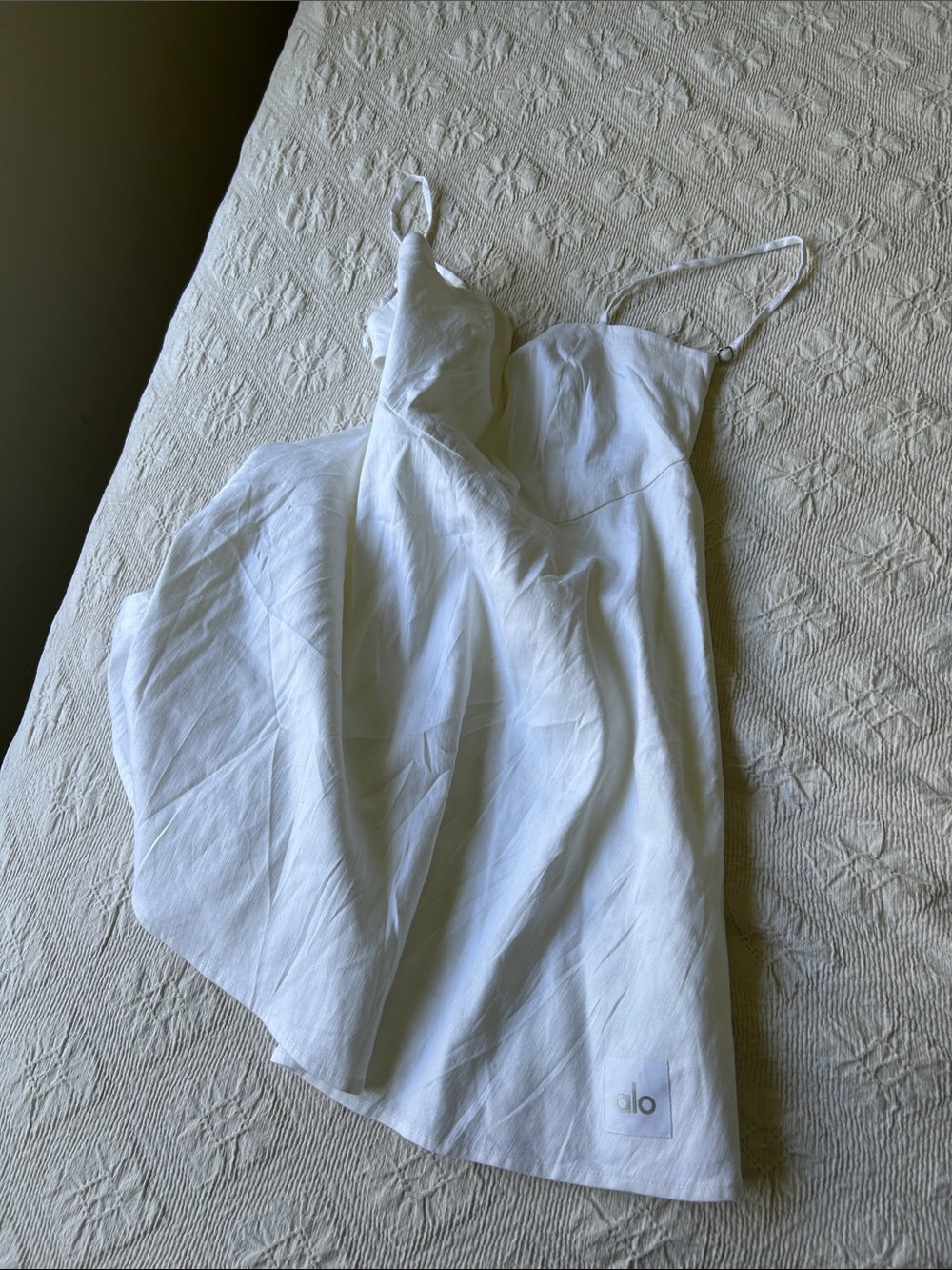 ALO Yoga White Slip Dress with Adjustable Straps
